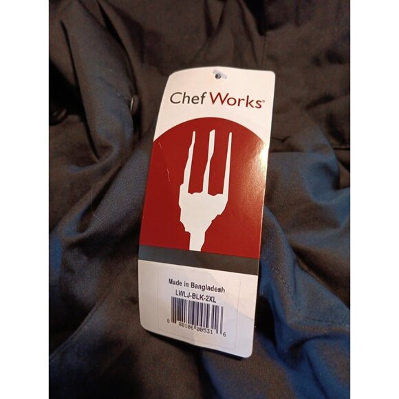 Chef Works Women 2XL Sofia Chef Coat Black LWLJ-BLK Button front Long Sleeve NWT - Picture 2 of 5